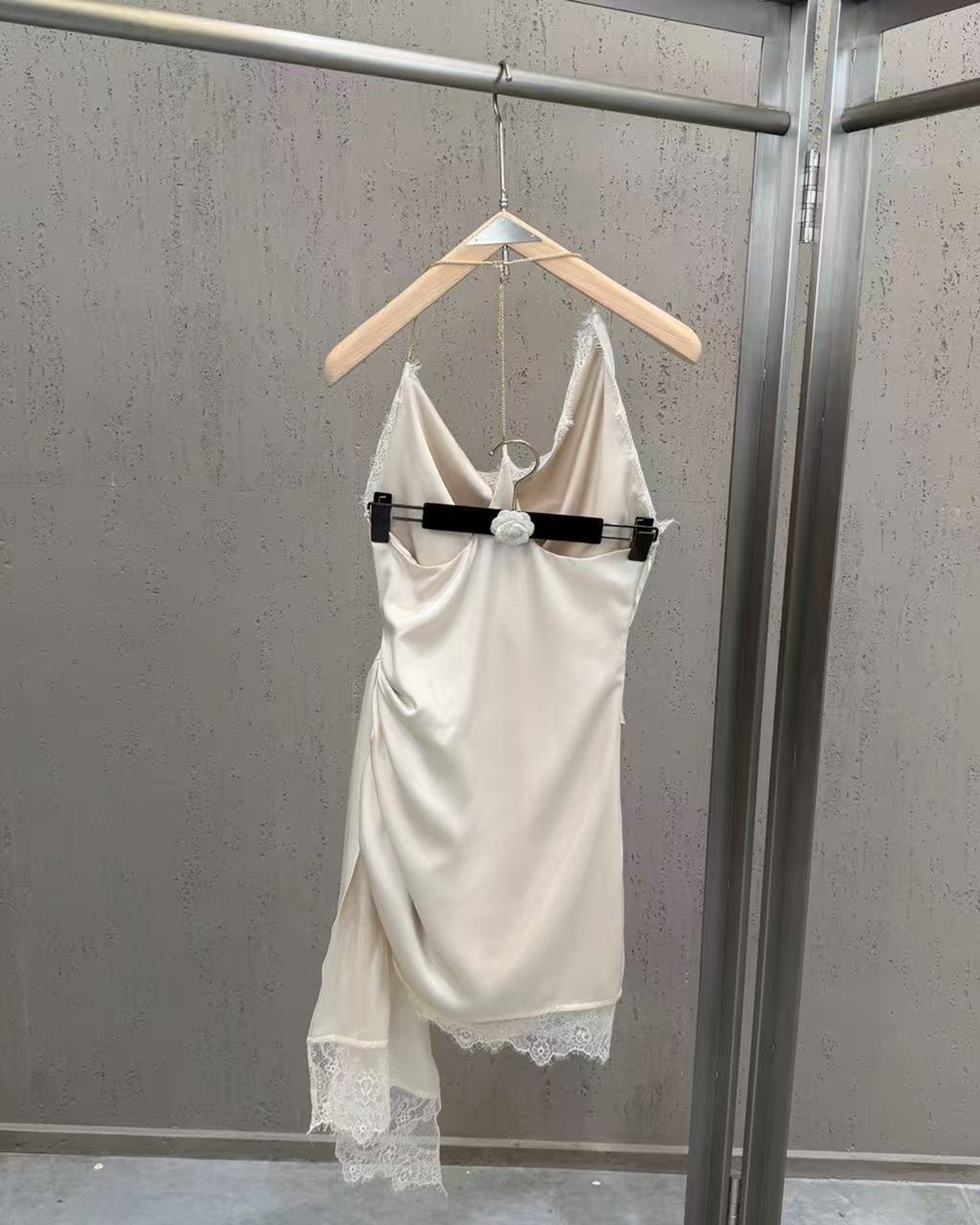 White Off Shoulder Lace Trim Mini Dress