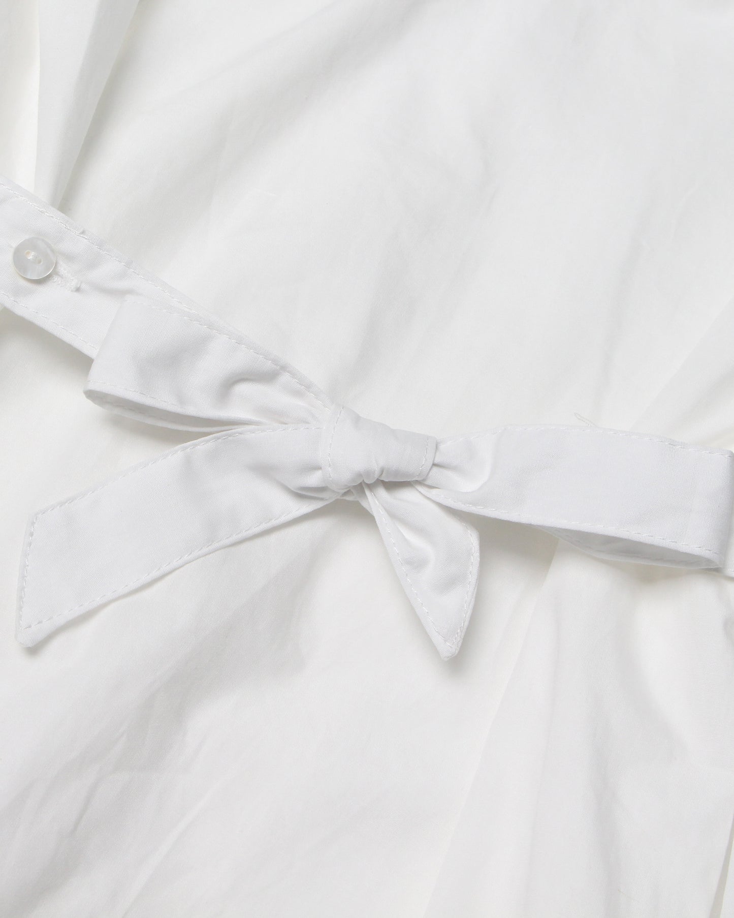 White Oversized Collar Blouse Puffy Sleeves