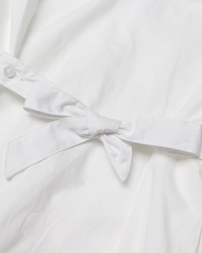 White Oversized Collar Blouse Puffy Sleeves