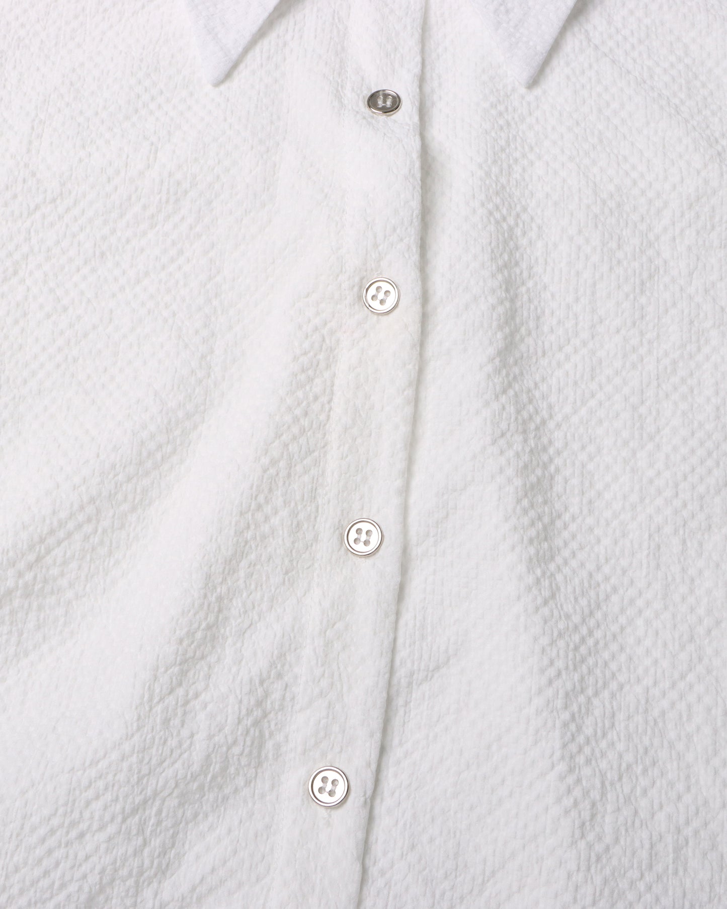 White Oversized Shirt with Circular Buckle Belt