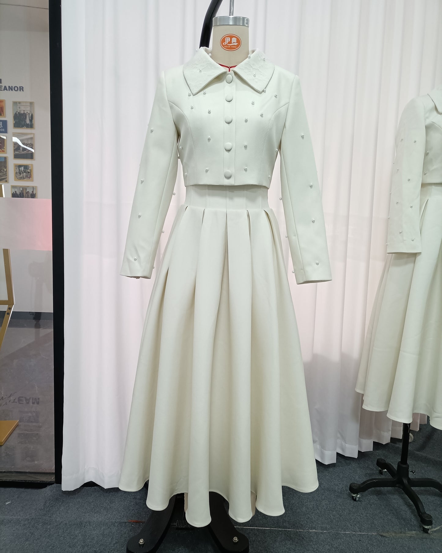 White Pearl Beaded 2-Piece Set