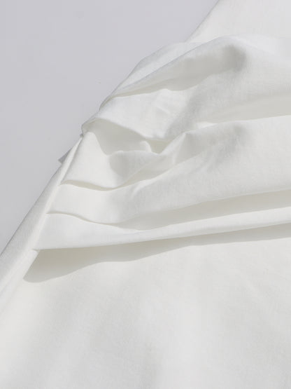 Beige Sleeveless Midi Dress with Metal-Accent Drape