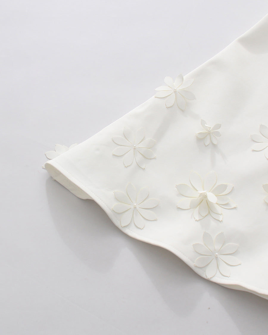 White Sleeveless Top Maxi Skirt Spliced Floral Set