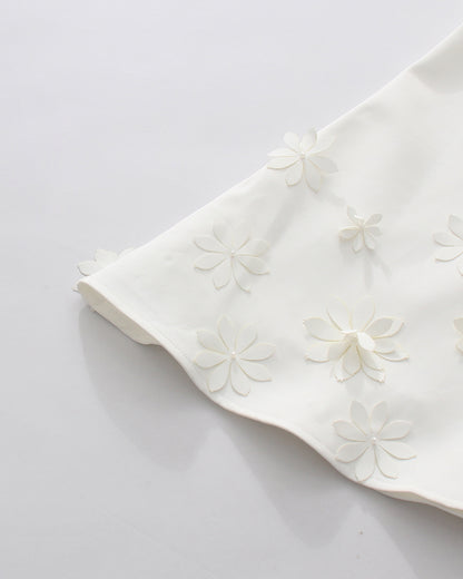 White Sleeveless Top Maxi Skirt Spliced Floral Set