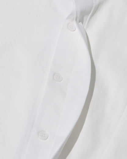 White Stand-Collar Shirt with Split Sleeves