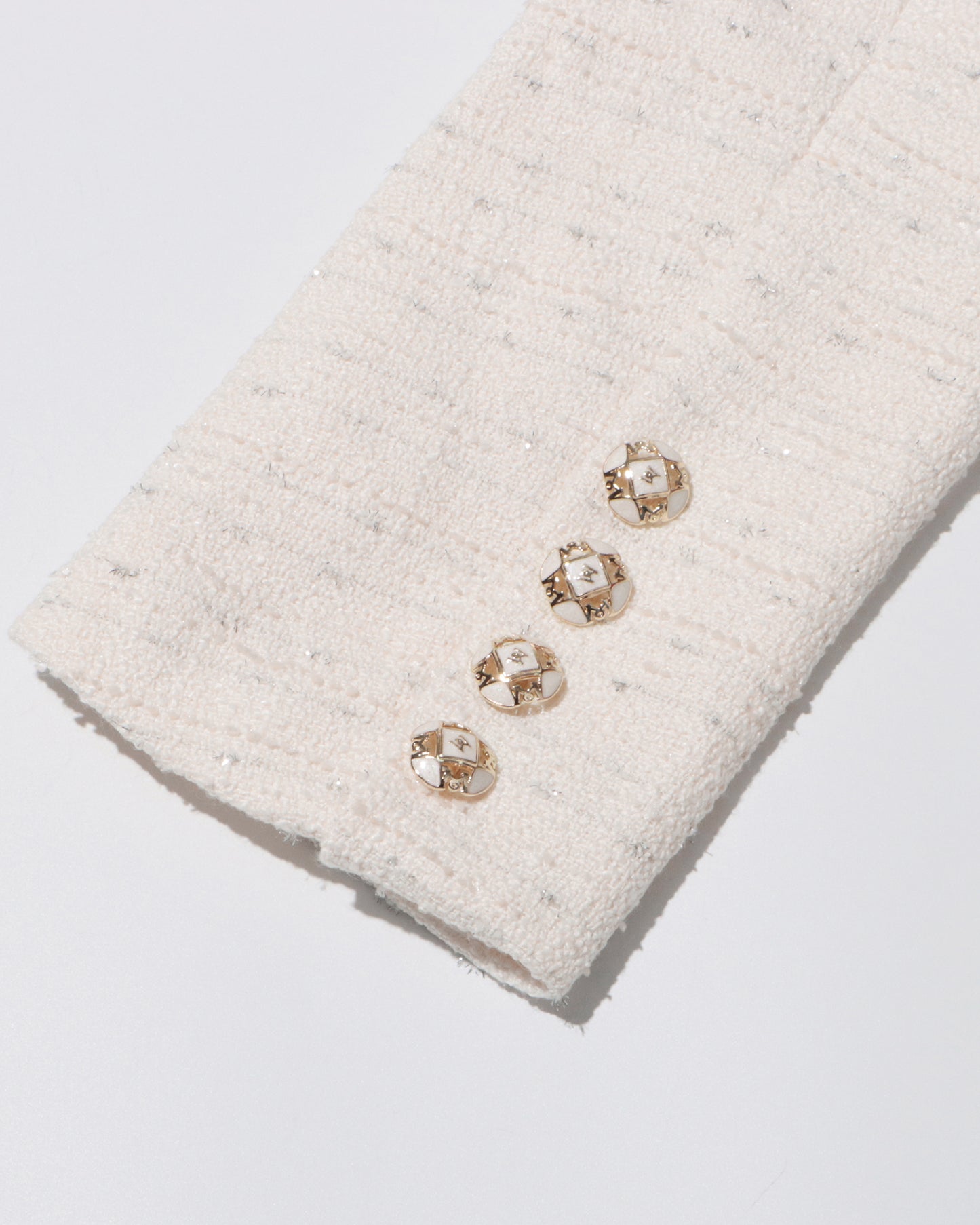 White Tweed Double-Breasted Blazer Dress