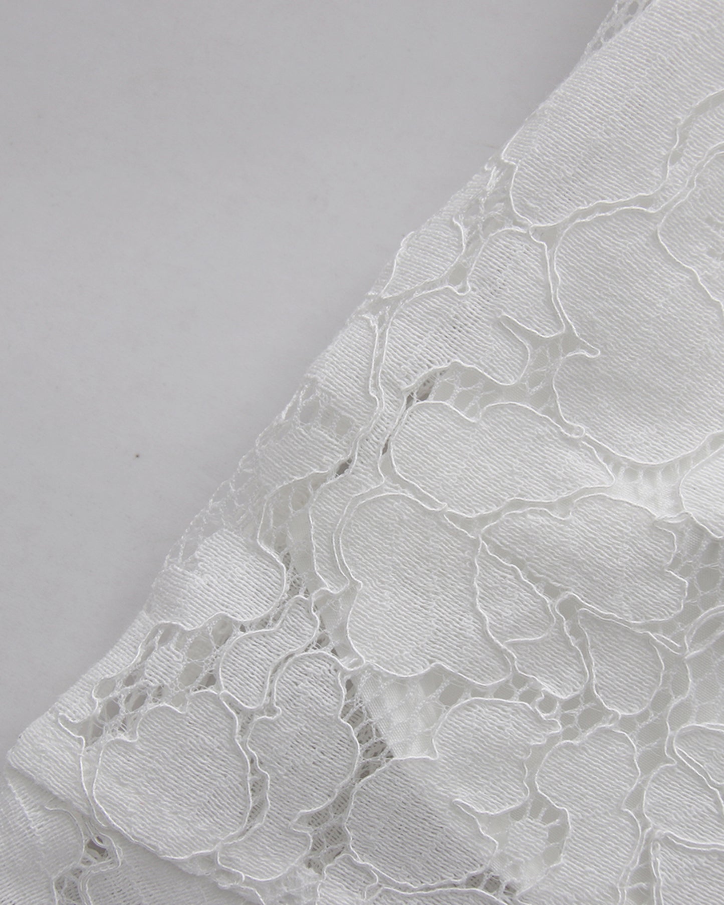 White V-Neck Lace Flare Sleeve Mermaid Skirt Set