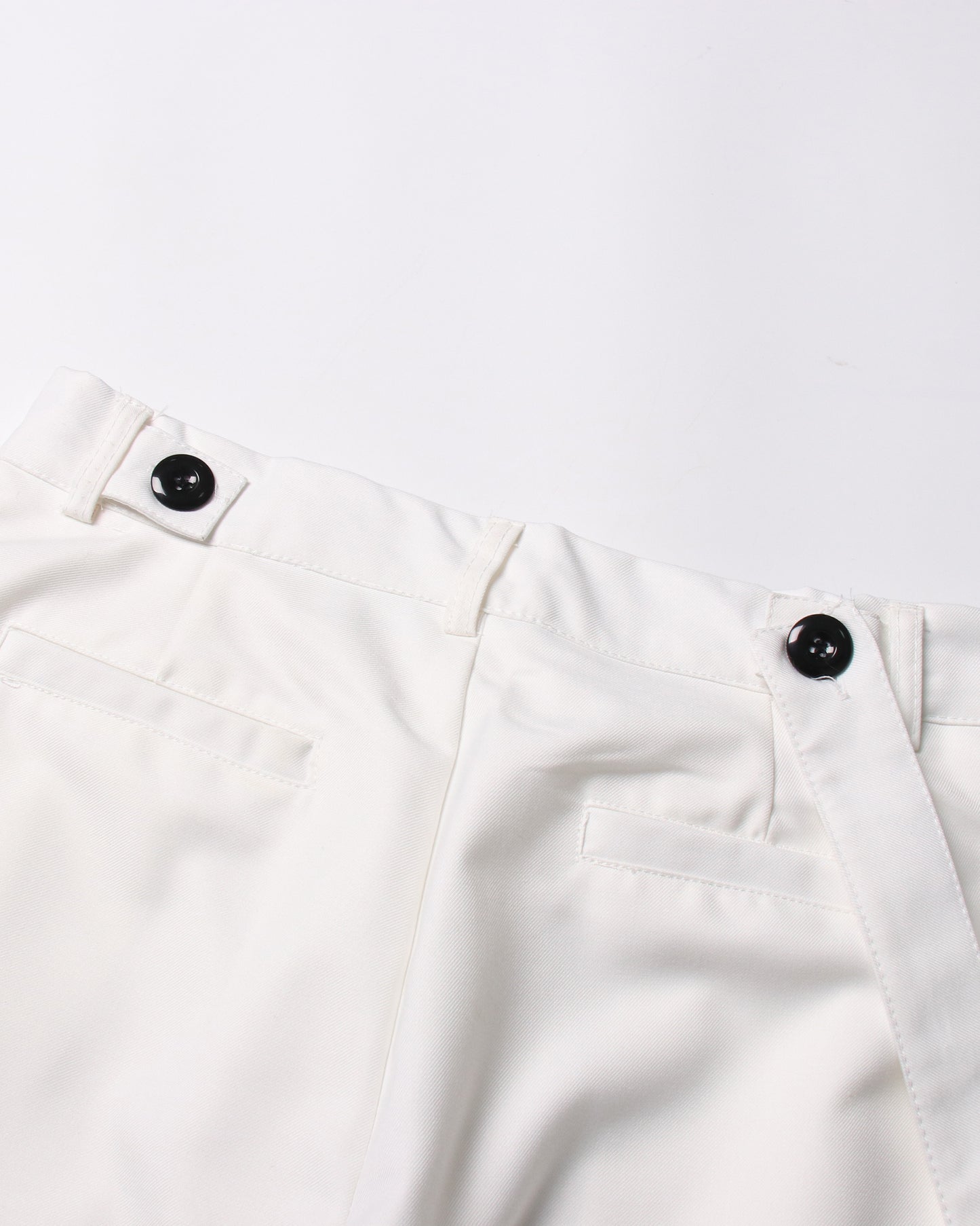 White Wide-Leg Pants with Asymmetrical Waist Flap