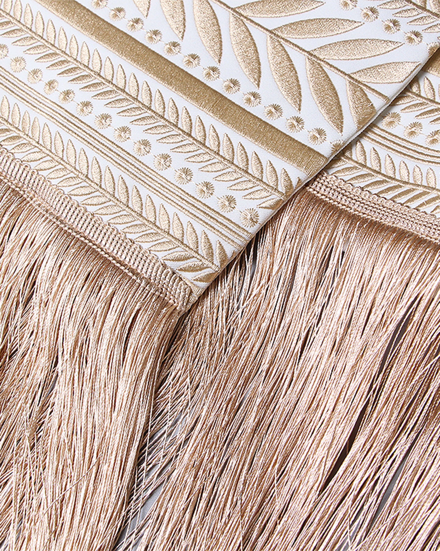 White Wrap Jacket with Fringe & Embroidered Trim