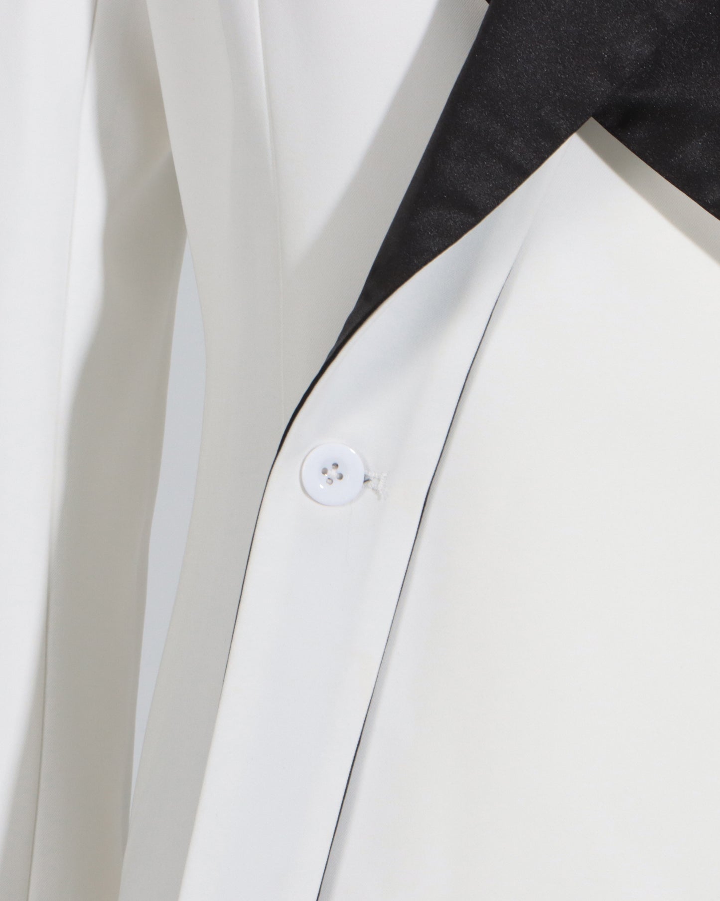 White & Teal Satin Asymmetric Blazer