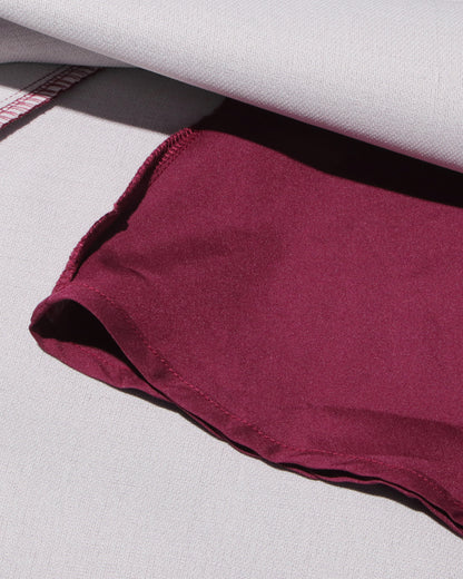 Wine Red Blazer & Maxi Skirt Set with Bow Belt