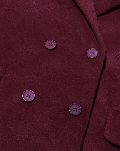 Wine Red Double-Breasted Blazer