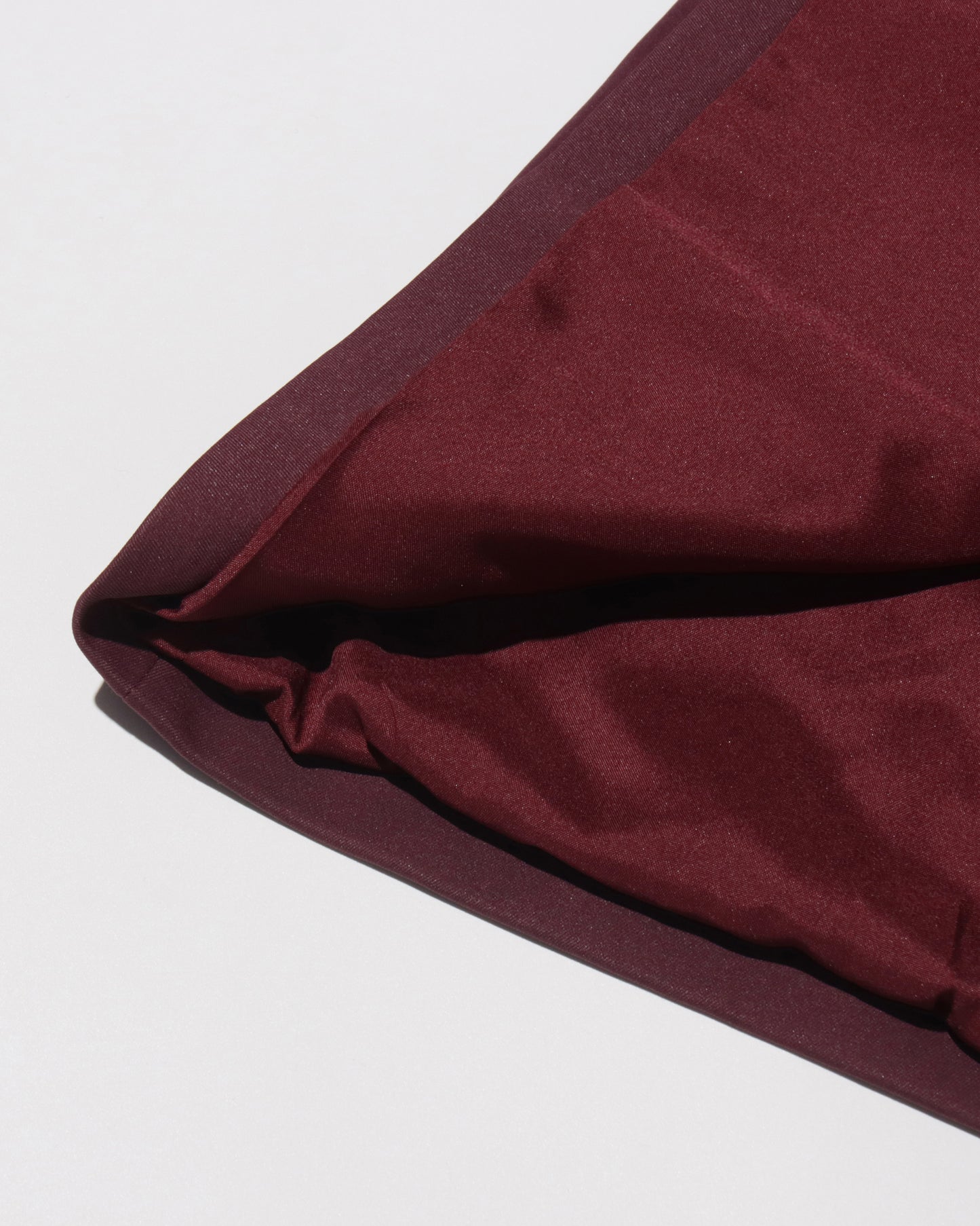 Wine Red Longline Coat with Contrast Stitching