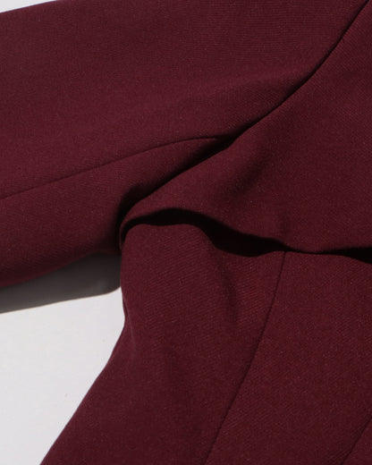 Wine Red Scarf V-neck Blazer