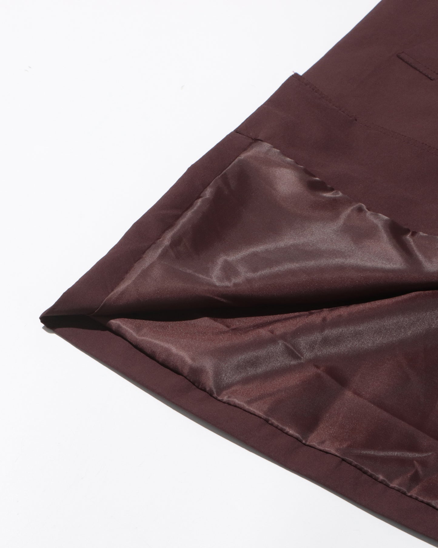 Wine Red Stand-Collar Longline Coat with Button Front