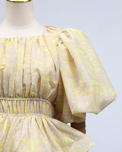 Yellow Floral Tiered Ruffle Maxi Dress