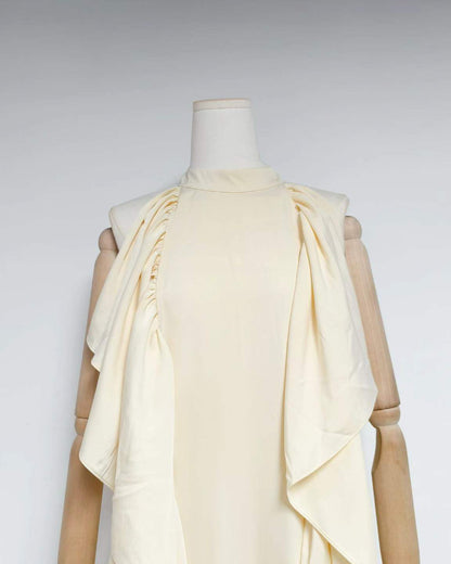 Yellow Halter Neck Ruffle Tiered Maxi Dress
