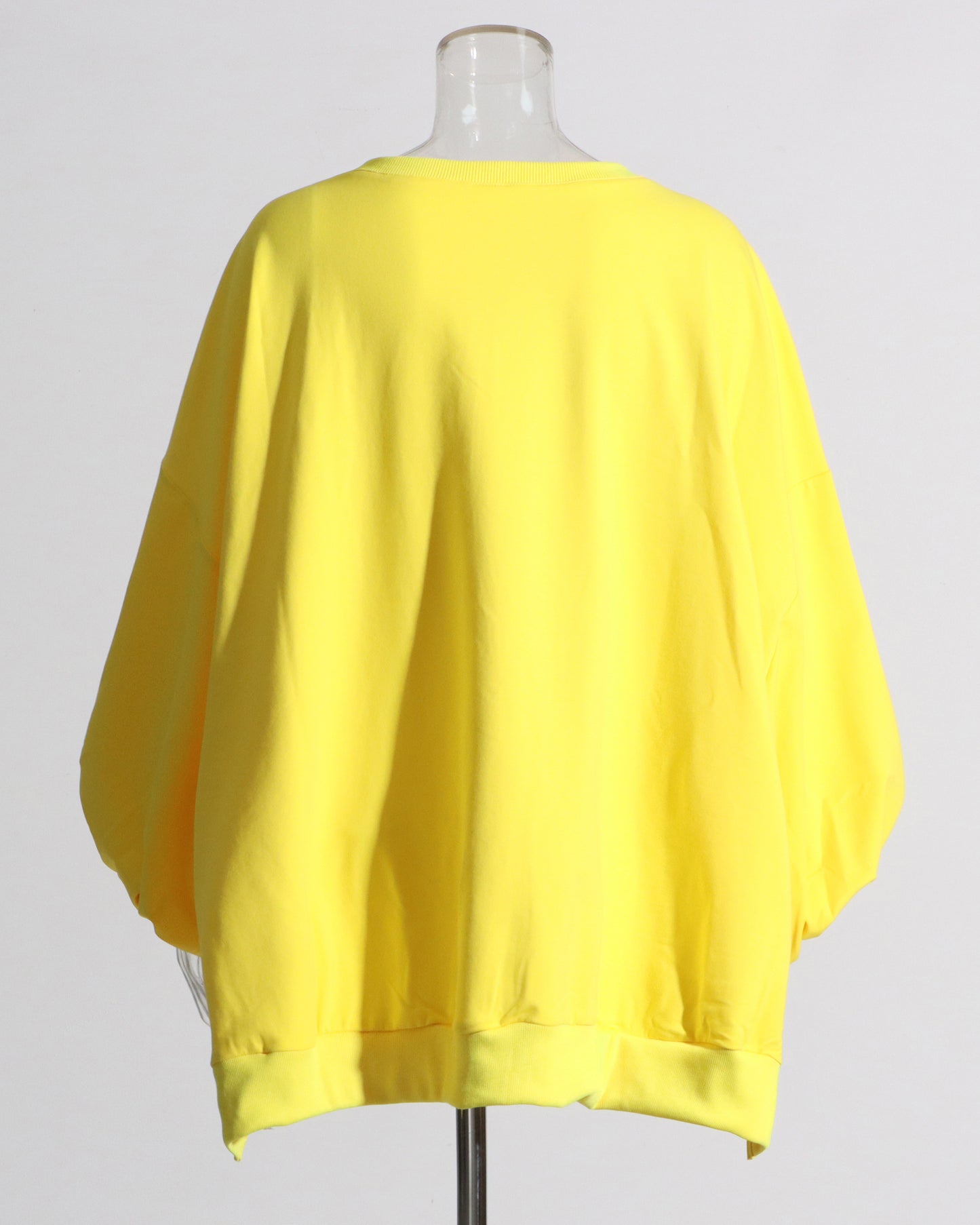 Yellow Oversized Balloon-Sleeve Crewneck Sweatshirt