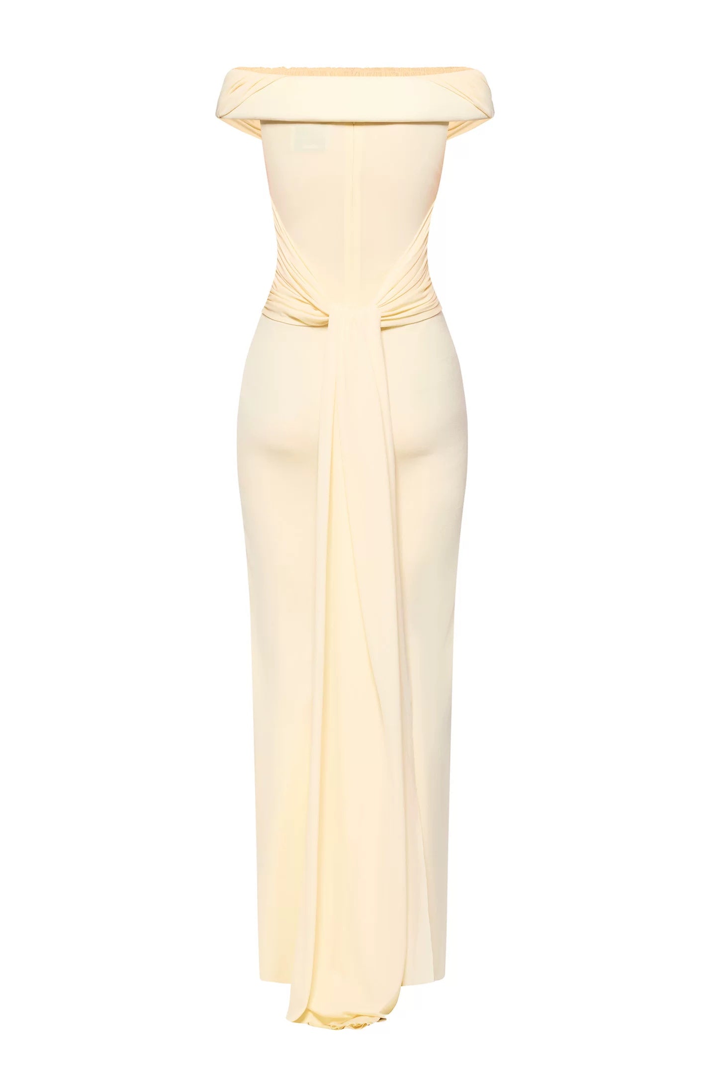 Yellow Pleated One-Shoulder Mermaid Evening Gown