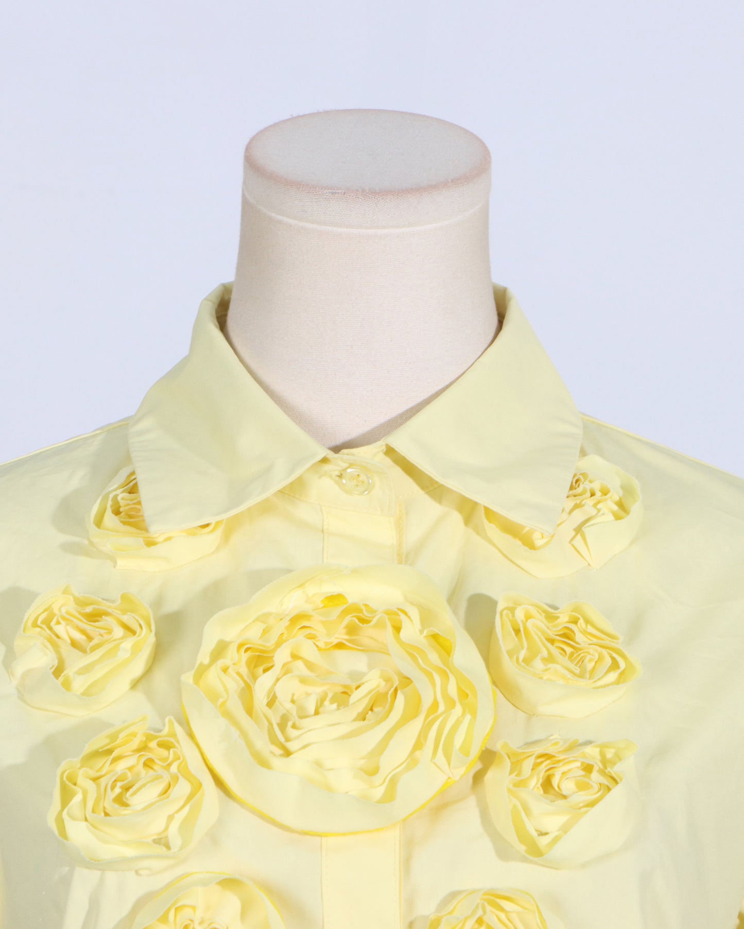 Yellow Rose Applique Button-Down Shirt