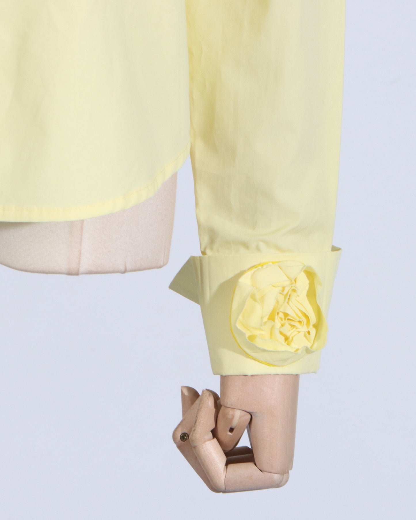 Yellow Rose Applique Button-Down Shirt