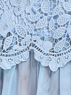 Solid Patchwork Lace Mesh Long Dress