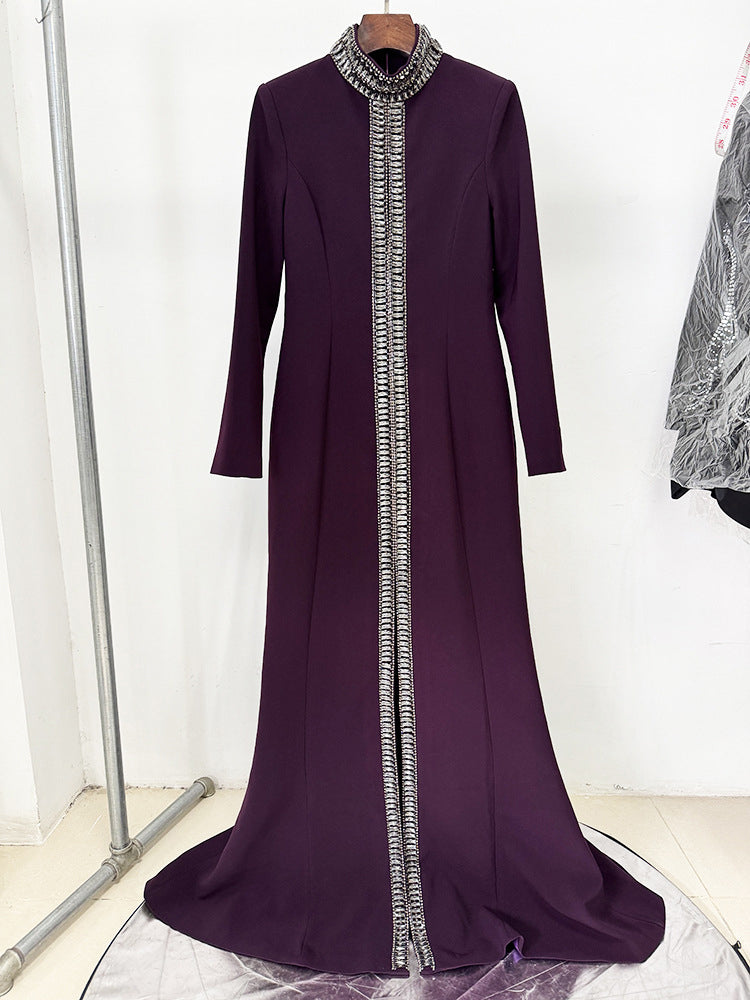 Patchwork Diamonds Solid Long Dress