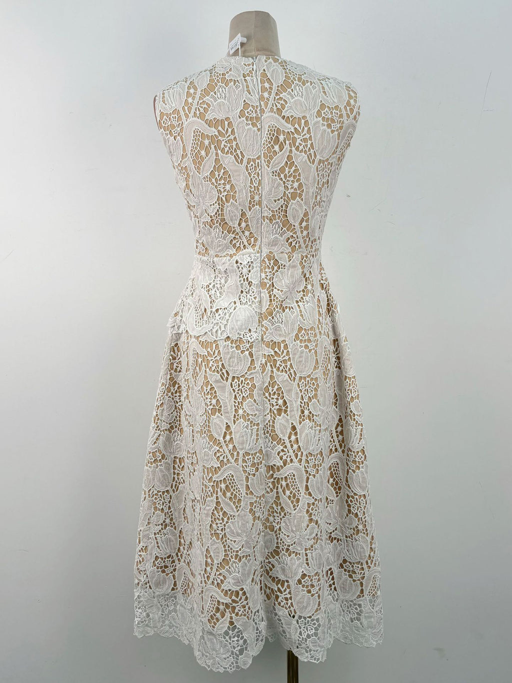 Patchwork Lace Sleeveless Midi Dress