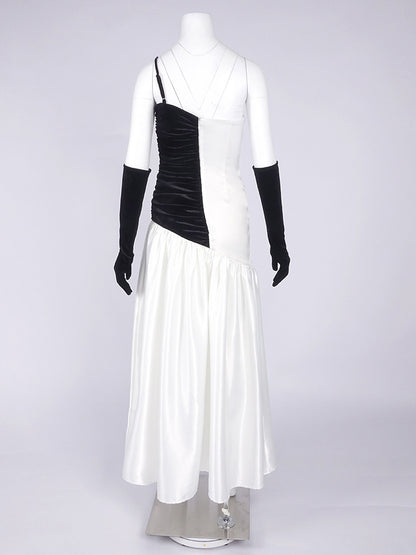 Off Shoulder Hit Color Long Dress