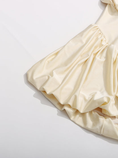 Apricot Halter Maxi Dress with Ruffled Spiral - SISPELL