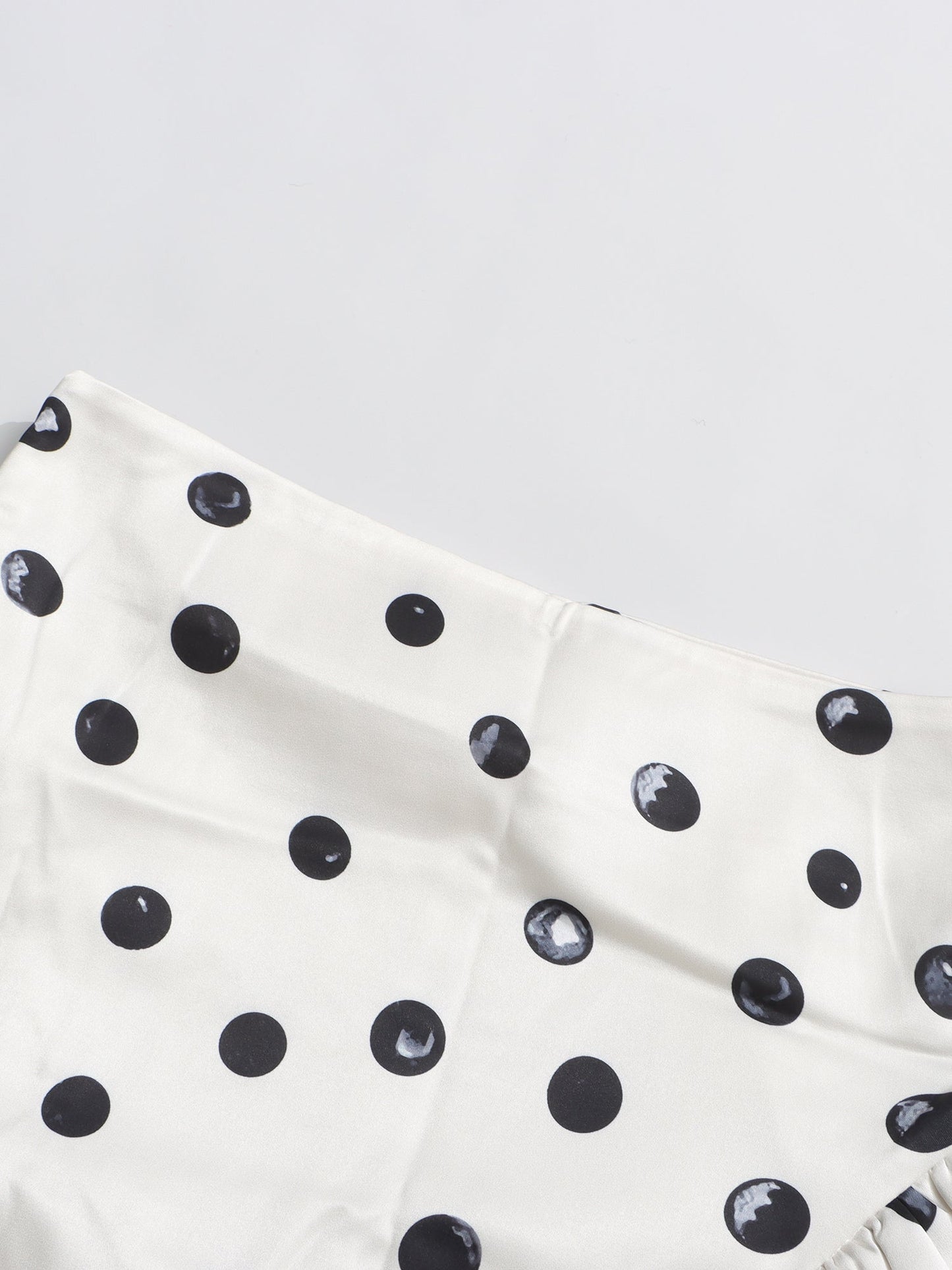 Apricot Polka Dot Midi Skirt with Ruffle Details - SISPELL