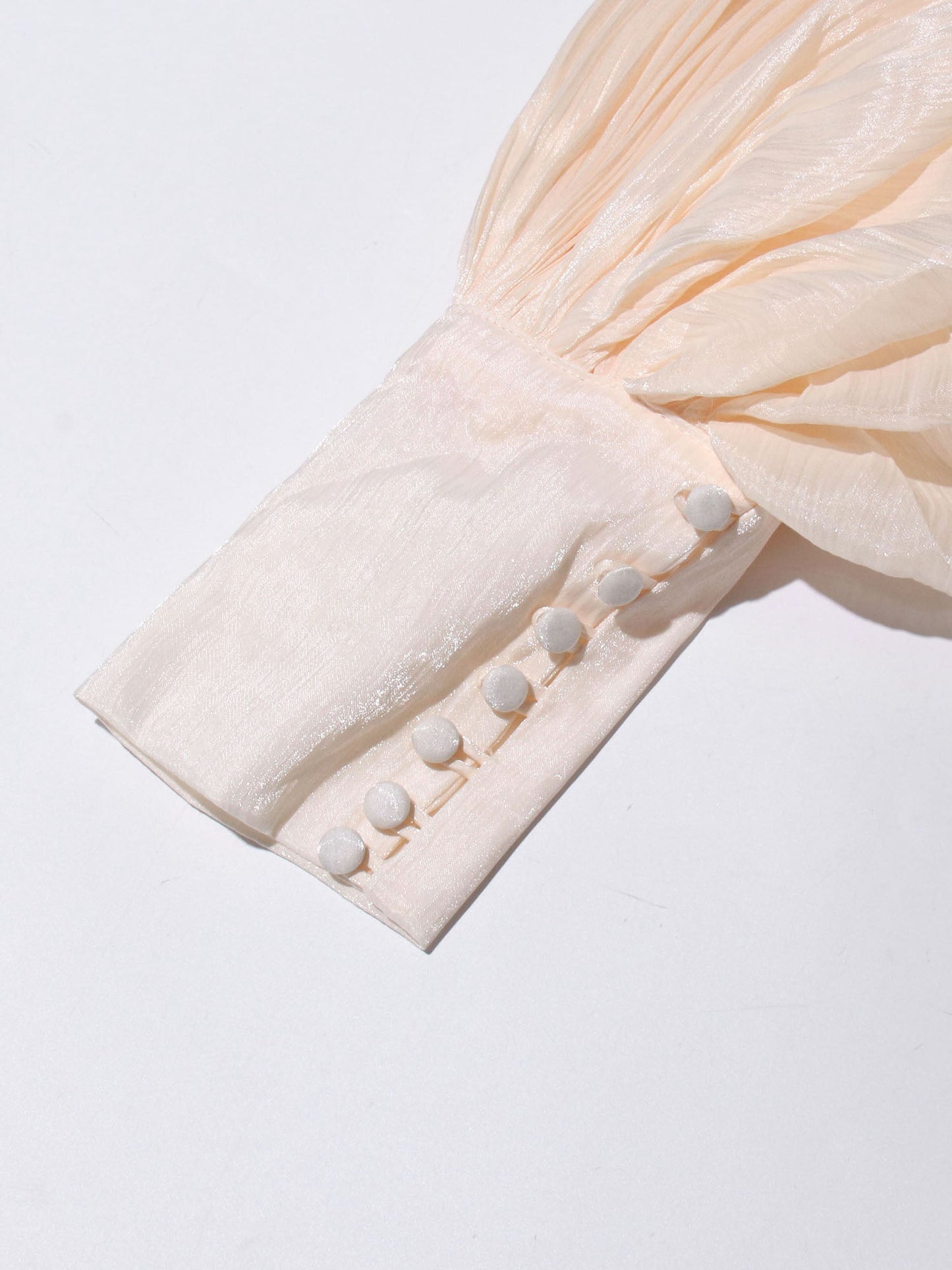 Apricot Puff Sleeve Tie Neck Maxi Dress - SISPELL