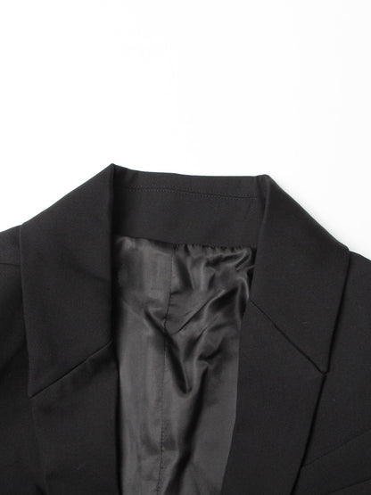 Avant - Garde Black Blazer with Sheer Corset Detail - SISPELL