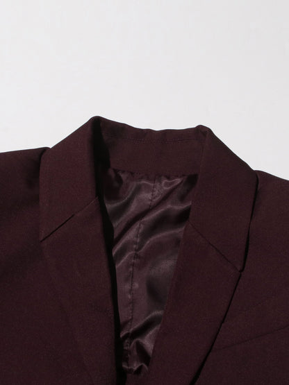 Avant - Garde Burgundy Blazer with Sheer Corset Detail - SISPELL