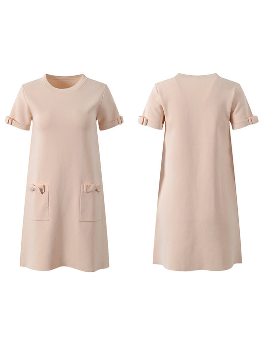 Elegant Patchwork Bowknot Short Dress
