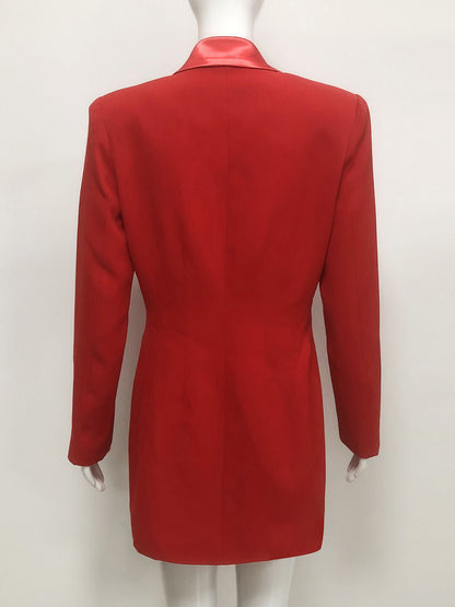 Elegant Solid V-neck Patchwork Jacket