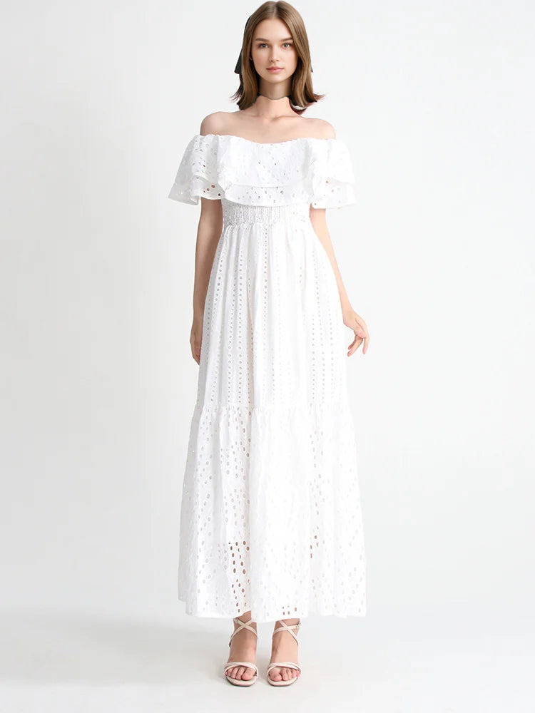 Patchwork Ruffles Colorblock Dresses