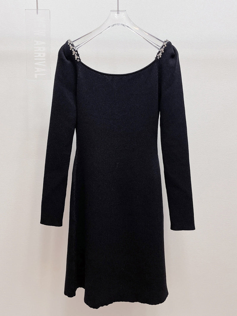 Patchwork Diamonds Solid Short Dress