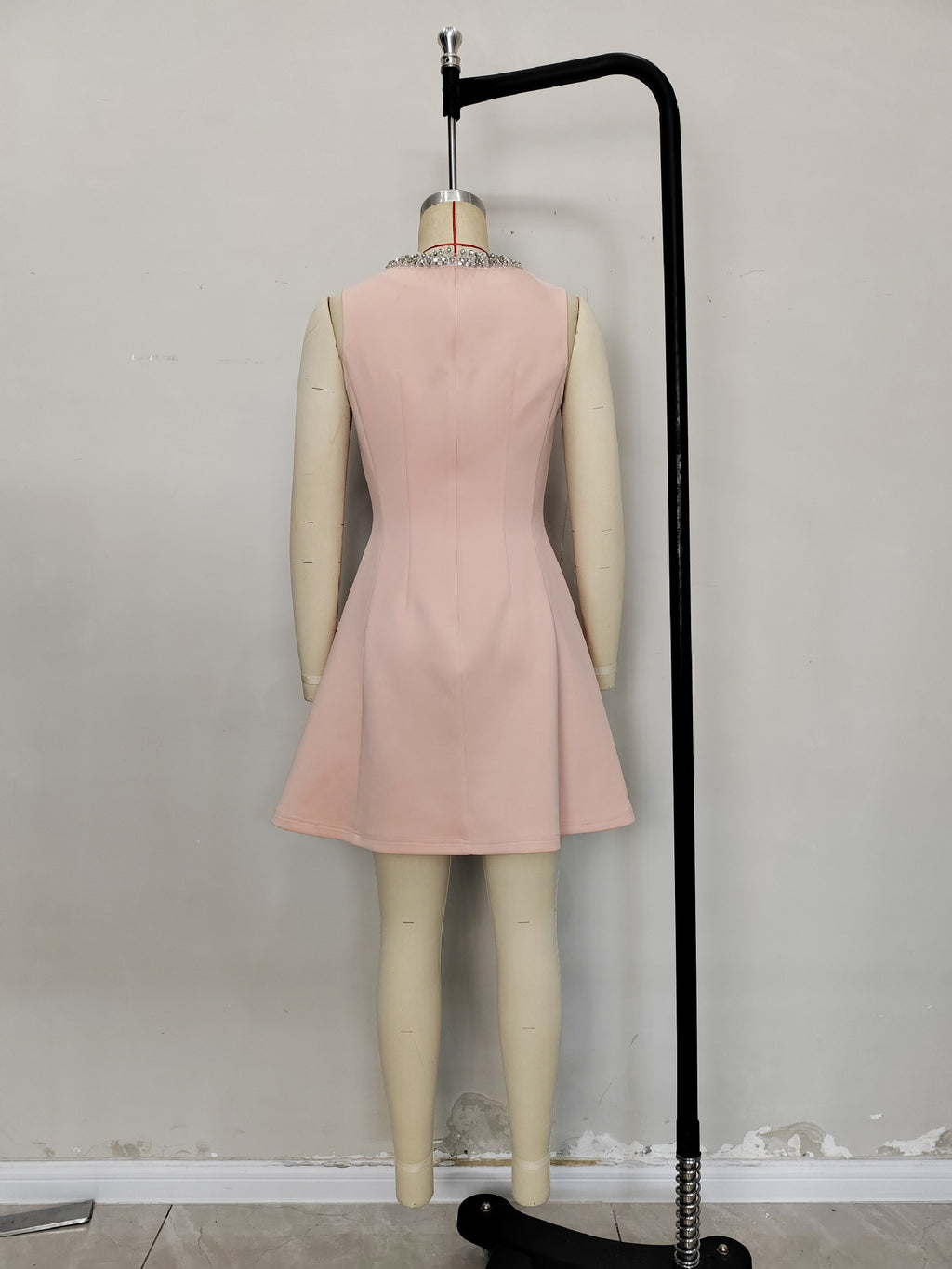 Patchwork Diamonds Sleeveless Short Dress