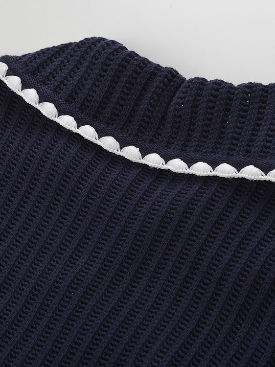 Knit V-neck Ruffles Short Dress