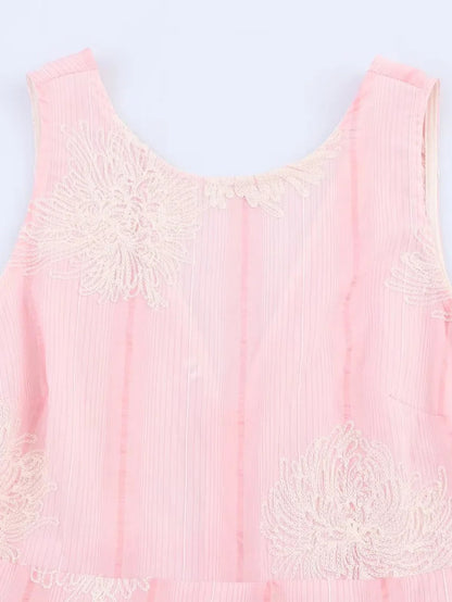 Elegant Sleeveless Pleated Long Dress