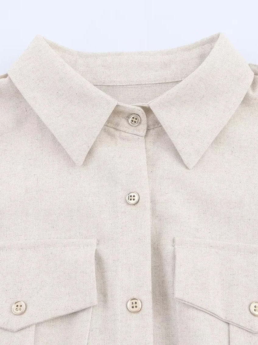 Lapel Solid Patchwork Short Dress
