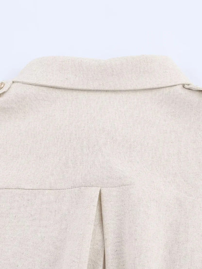 Lapel Solid Patchwork Short Dress