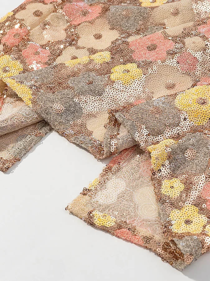 Patchwork Starp Flower Long Dress