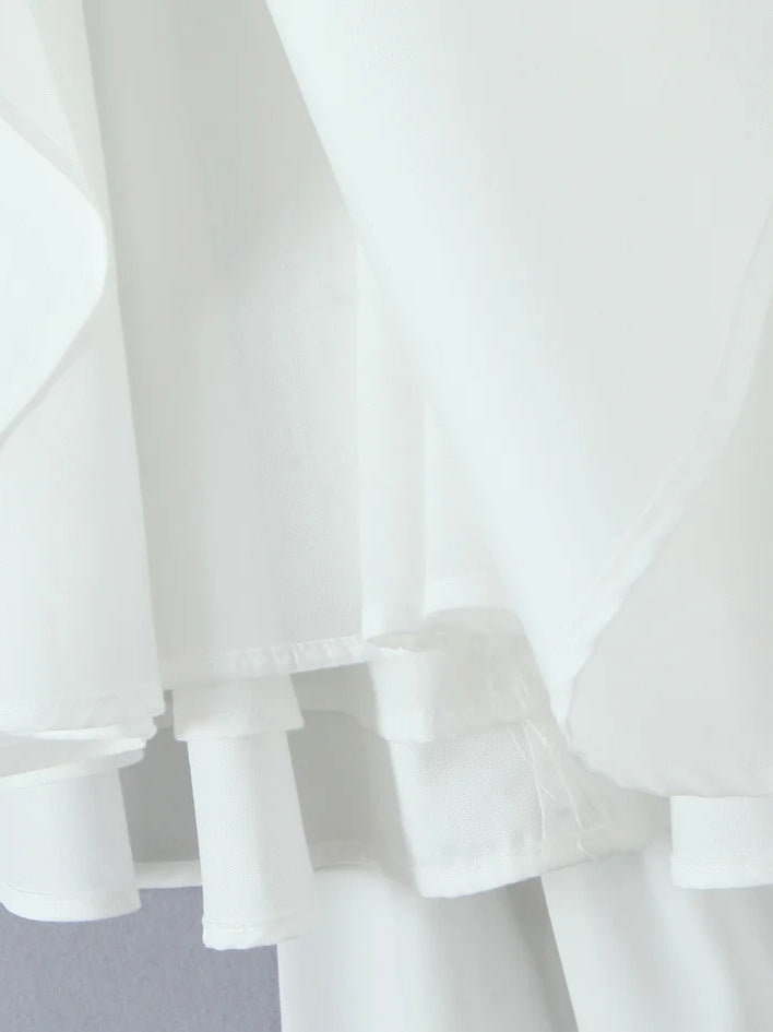 Square Collar Patchwork Bowknot Short Dress