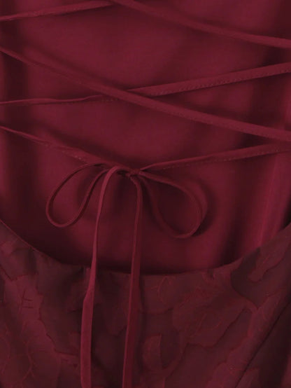 Solid Starp Pleated Long Dress
