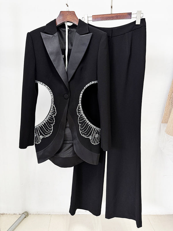 Hollow Out Patchwork Diamonds Two Piece Set