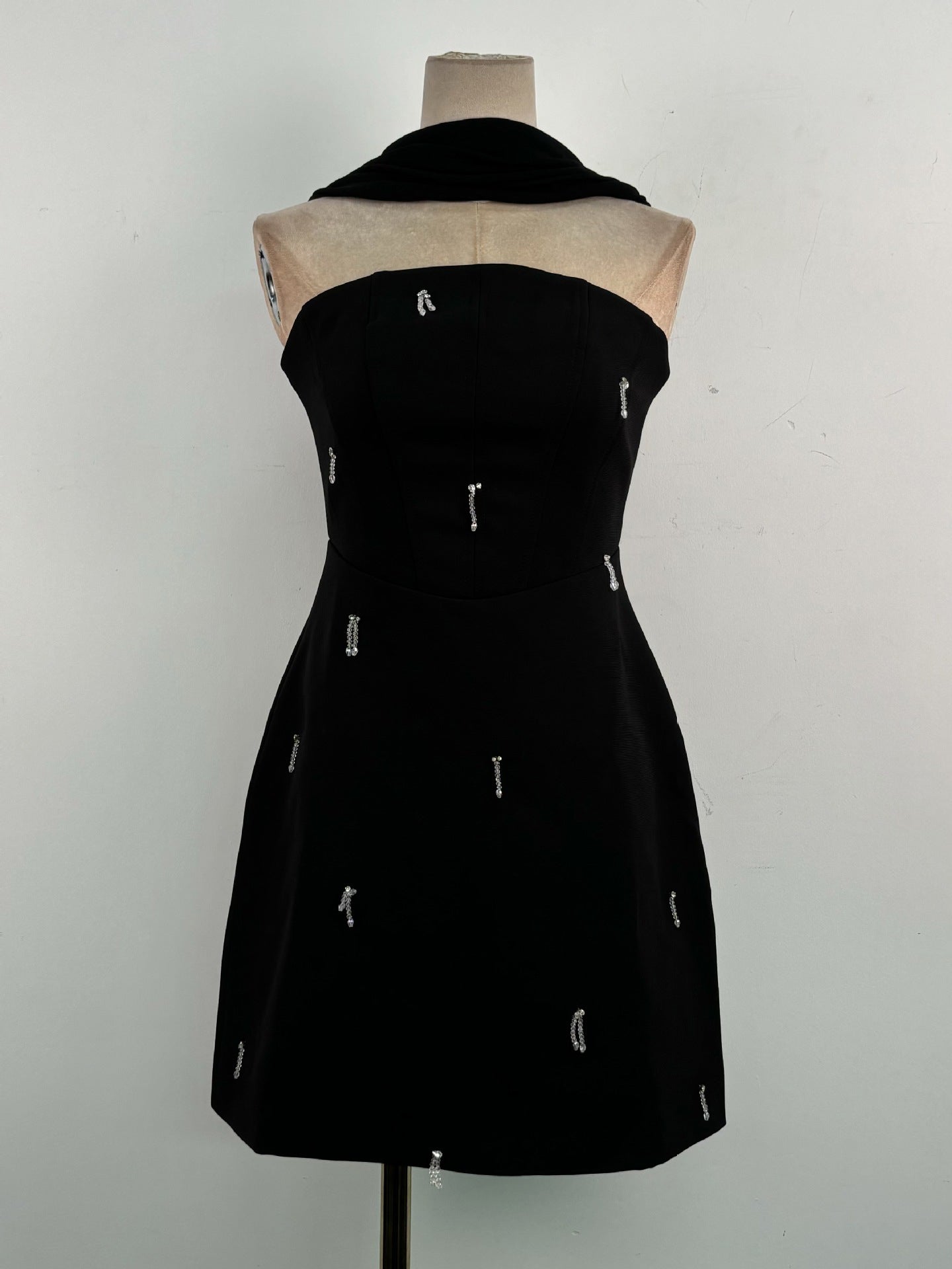 Off Shoulder Solid Short Dress