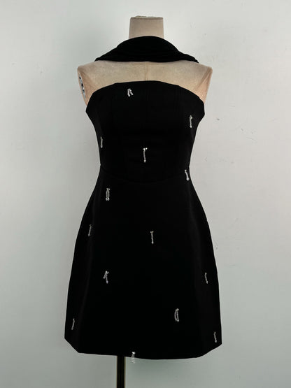 Off Shoulder Solid Short Dress