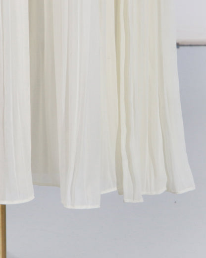 Beige Off - Shoulder Pleated Floral Maxi Dress - SISPELL